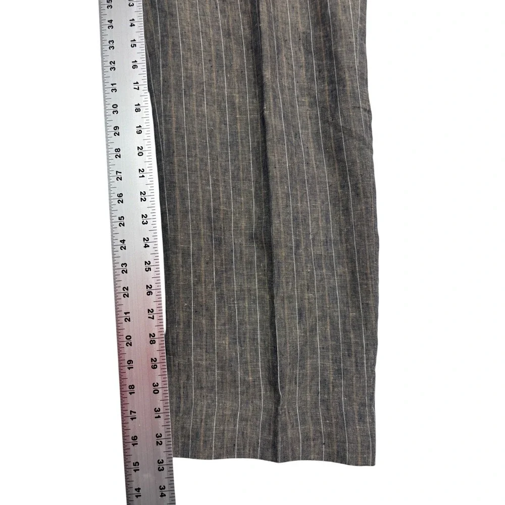 Andrea Caracciolo 44L 54 38x33 100% Linen Delave Stripe Sartoriale Italy Suit